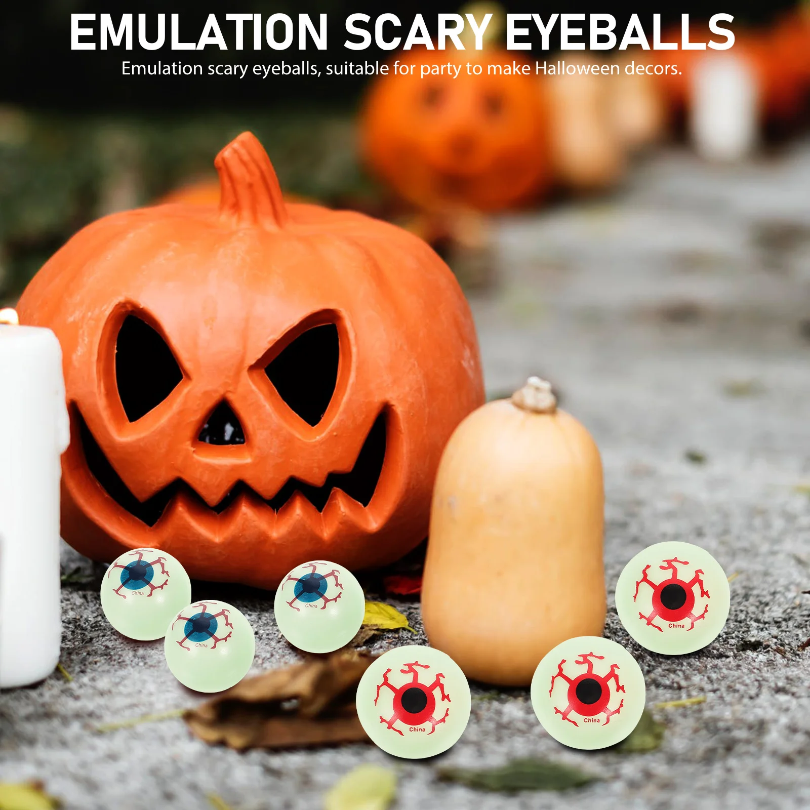 

20pcs Props Plastic Luminous Scary Fake Eyes Horror Favors Trick Prank Decorations For Halloween Night Spooky