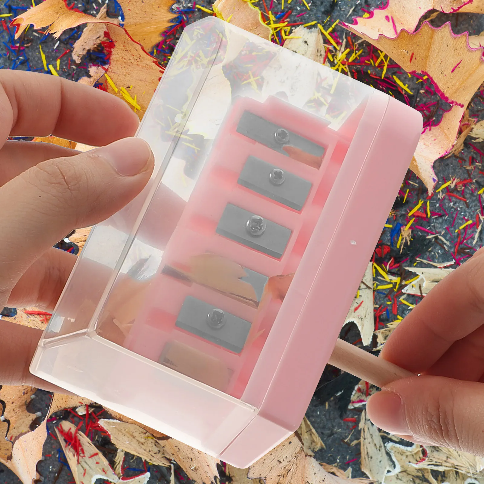 

Точилка для карандашей на 6 отверстий, ручная, из высококачественных материалов, компактный дизайн, для школы, офиса, дома, портативная, полезная канцелярская принадлежность