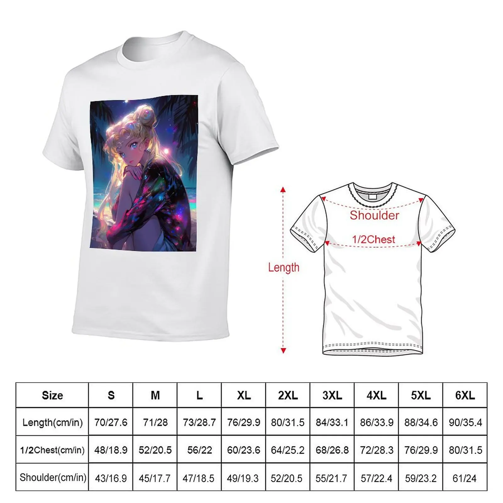 Night Usagi T-Shirt vintage anime shirt plus size clothes funny t shirts for men