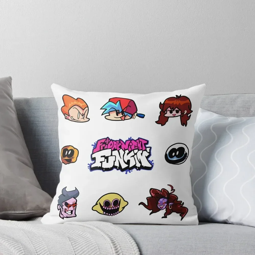 

Friday Night Funkin Music Stickers Set Throw Pillow Pillow Cases Luxury Sofa Cushions pillow