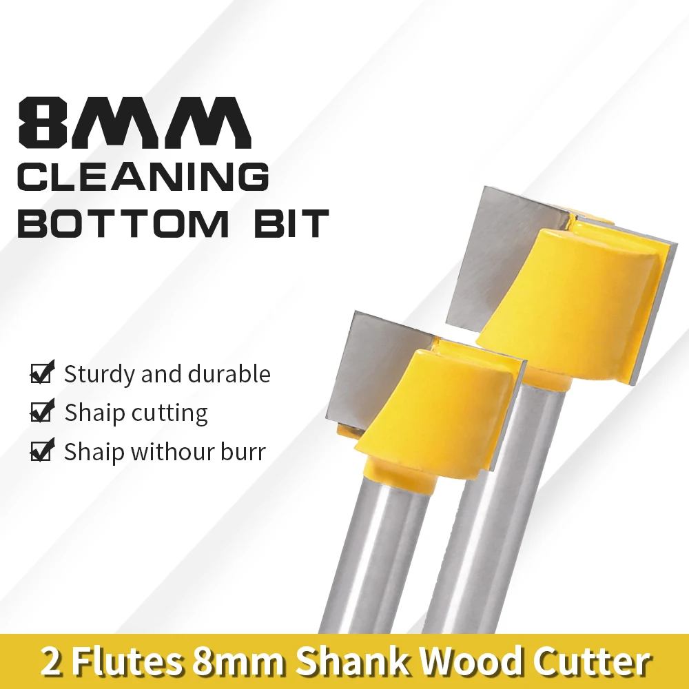 8mm Shank T Slot Wood Milling Cutter Cleaning Bottom Router Bits 2 Flutes Carbide End Mill Carpentry Tools 16mm 18mm 20mm 25mm