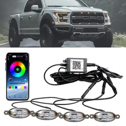 12V LED Car RGB Front Grille Lights Strobe Running Lamps Automobile Accessories For Toyota Tacoma Ford F150 RAPTOR Off Road 4x4.