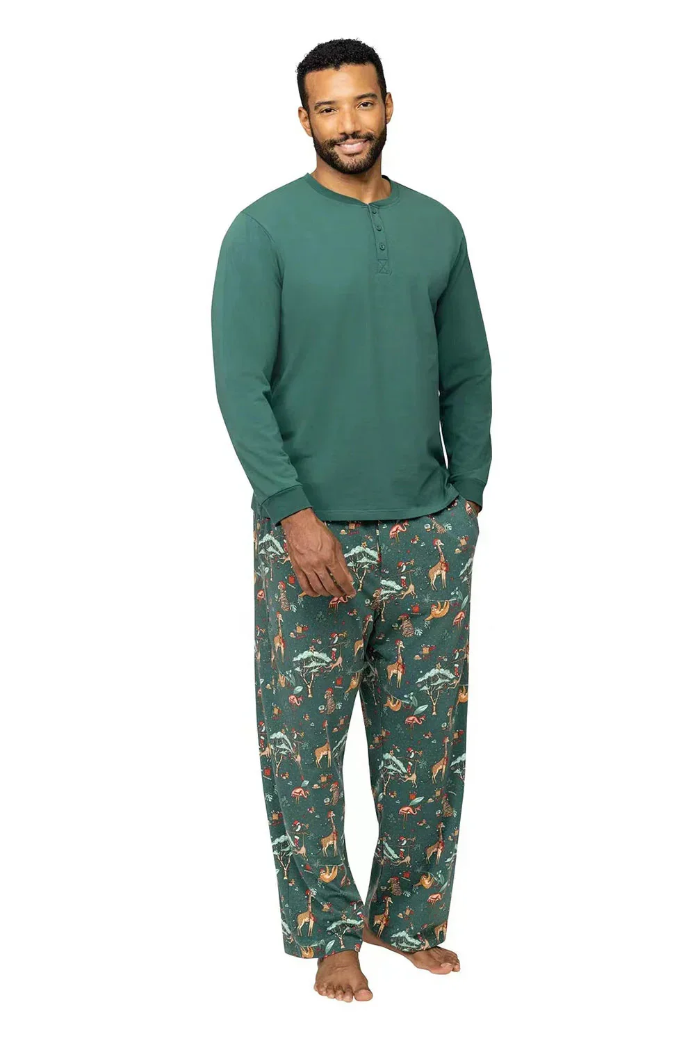 2025 New Family Christmas Pajamas Set New Year's Costume Green Print 2 Pieces Suit Homewear Baby&Dog Romper Xmas Look Pyjama - view 4