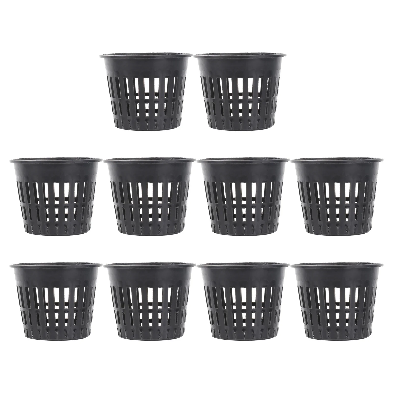 

10Pcs Plastic Succulent Pot Mini Mesh Planting Basin Black Durable Reusable Hydroponic Mesh Cup Vegetable Seedling Holder