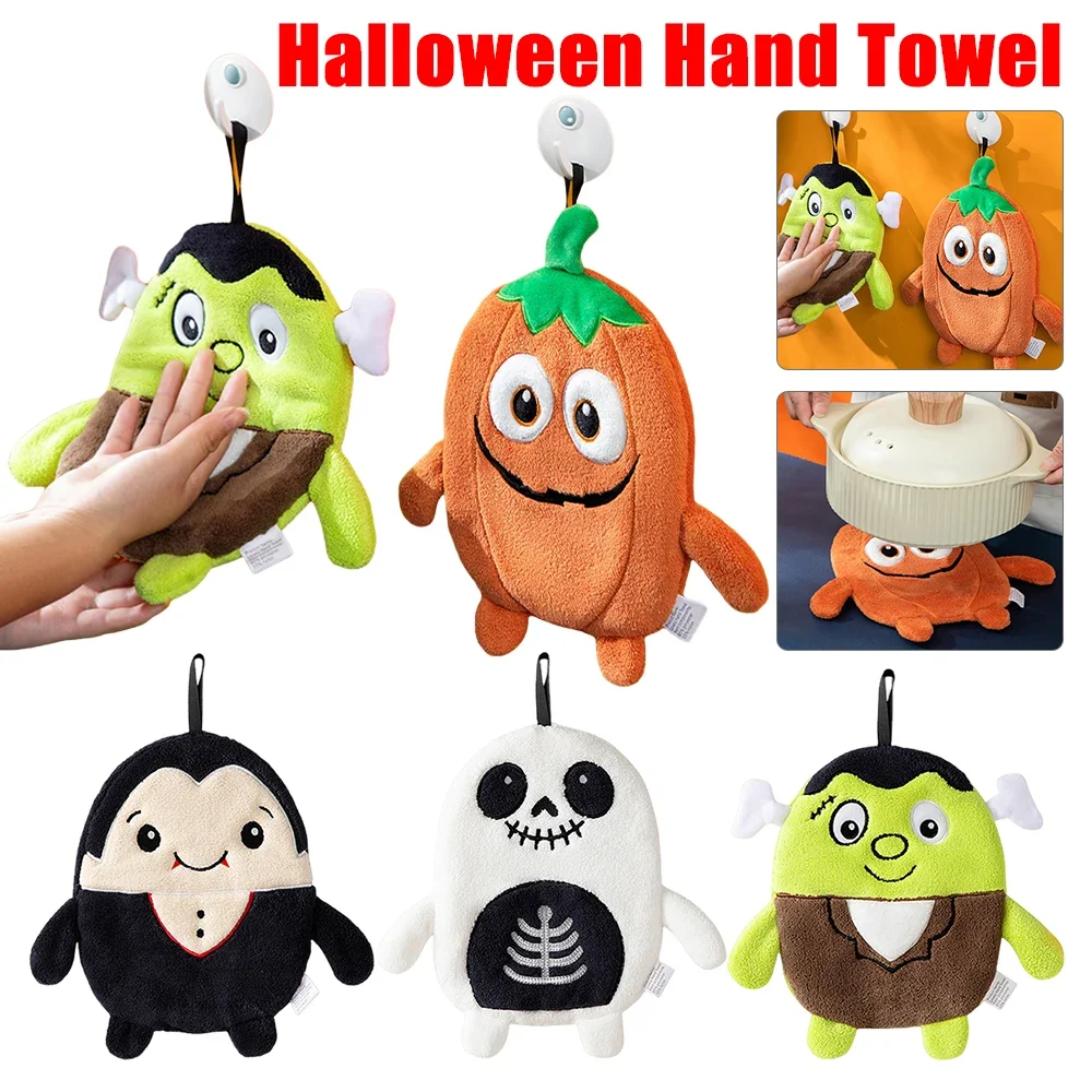 

Halloween Dish Towel Embroidered 12.6 X 10.2 Inch Kitchen Towel Decorative Dishcloth Bath Tie Towel for Drying Cleaning Cooking