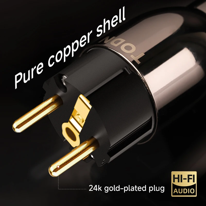 TODN-cable de alimentación HIFI OCC, cable de audio de alta gama, enchufe chapado en oro, filtro de conexión US Vseries