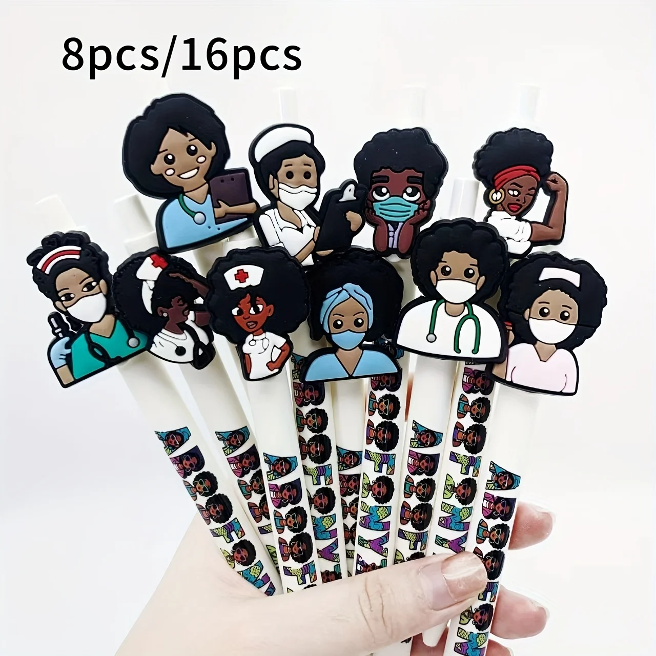 

8 шт./16 шт. черная шариковая ручка на тему здравоохранения, шариковая ручка в стиле креативного врача, канцелярские принадлежности, подарочные ручки