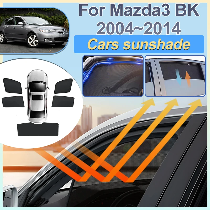 

For Mazda3 Hatchback Accesorios 2004-2014 BK Car SunShade Magnetic Curtain Mesh Front Windshield Sun Visor Cover Car Accessories