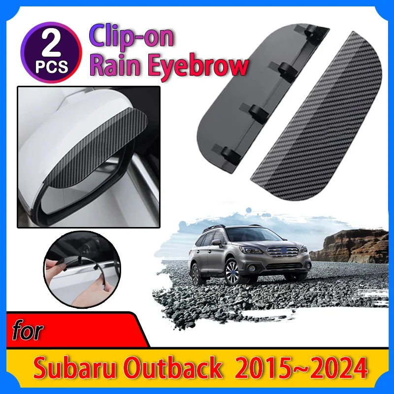 Car Rearview Mirror Rain forSubaru Outback2015~2024 Accessories Shield Rain Cover Carbon Fiber Rear View Side Mirror FreezeFrost