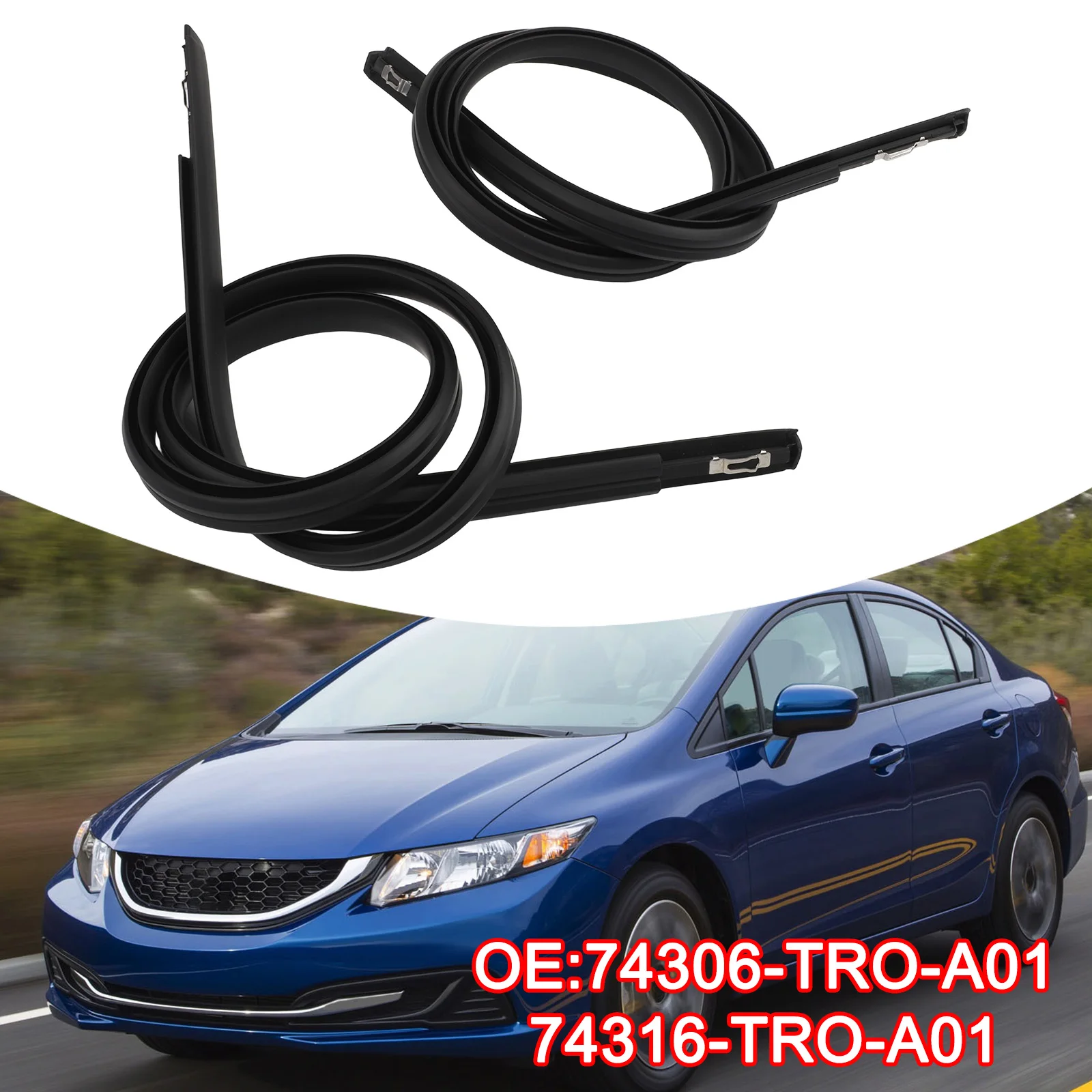 Easy Install Sealing 2012-2015 Civic Accessories Vehicle Interior Protection 74306-TR0-A01 Effective Weather Protection Kit