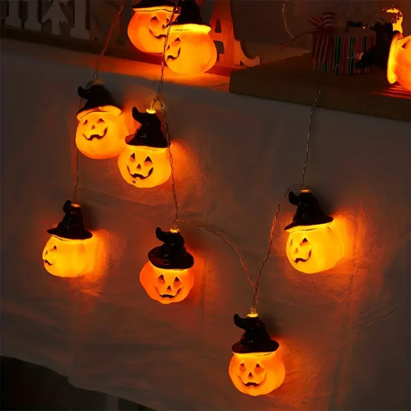 Halloween Kürbis Hut führte Lichterketten Innen Kürbis Laterne Lichter Halloween Home Party Hof Wandt ür Dekor Lichter 822 – Detail 2