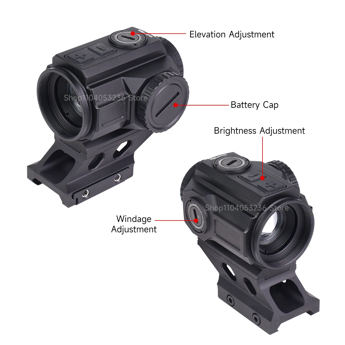 NEW 1x Prism Optics Sight 1x20mm Etched Arrow Reticle Red Green Dot Sights Collimator Tactical Rifle Scope Airsoft Accsesories