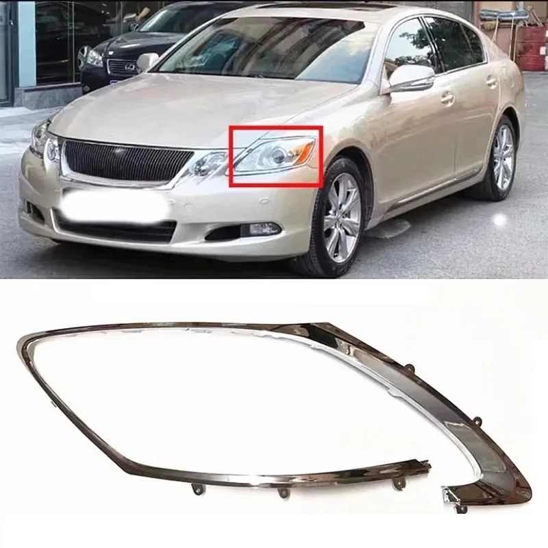 Front Headlight Chrome Frame Trim for  GS GS300 GS350 GS400 GS430 GS450h GS460 2004 2005 2006 2007 2008 2009 2010 2011
