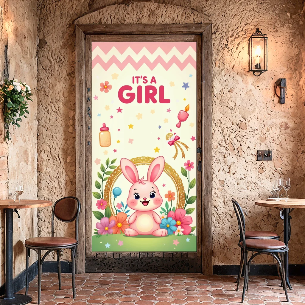 Baby Nursery Themes - Baby Announcement Customizable Bunny Decor Theme
