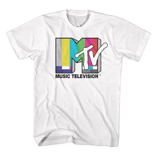 MTV Test Card Logo T-Shirt - White High Quality 100%Cotton Short Sve