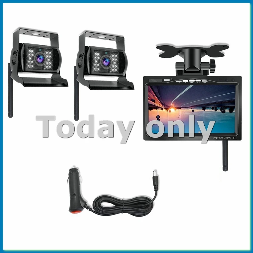 

7-дюймовый беспроводной монитор, водонепроницаемый автомобильный 2 комплекта резервной камеры, TFT ЖК-монитор, помощь при парковке для автобуса, самолета, грузовика RV-A23U