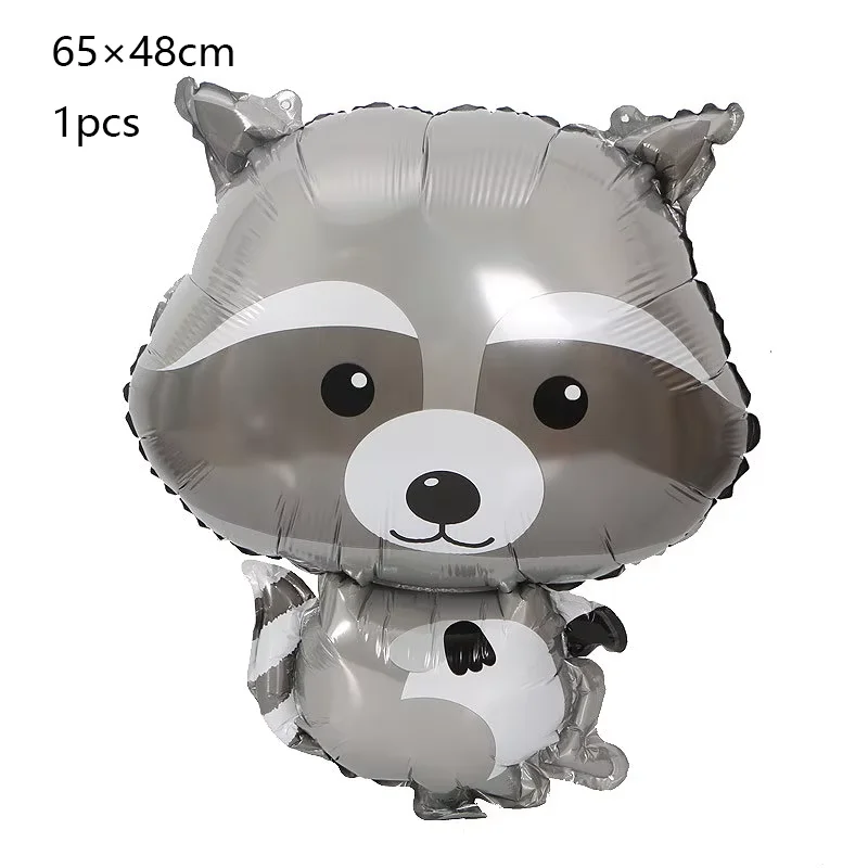 Fox Hedgehog Raccoon Deer Animal Foil Balloons Birthday Woodland Forest Theme Party Decor Retro Brown Latex Balloons Baby Shower