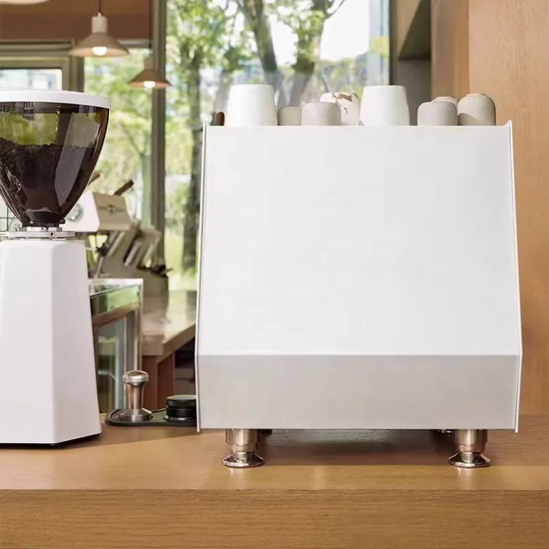 2024 New Hot Selling Professional White Color Semi-Automatic Control Commercial Coffee Machine Espresso Coffee With Steam Lever