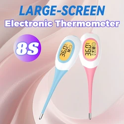 AiQUE Medical Fast Thermometer 3 Color Backfit LCD Screen Soft Probe Waterproof Oral Underarm Temperature Child&Adults Fever