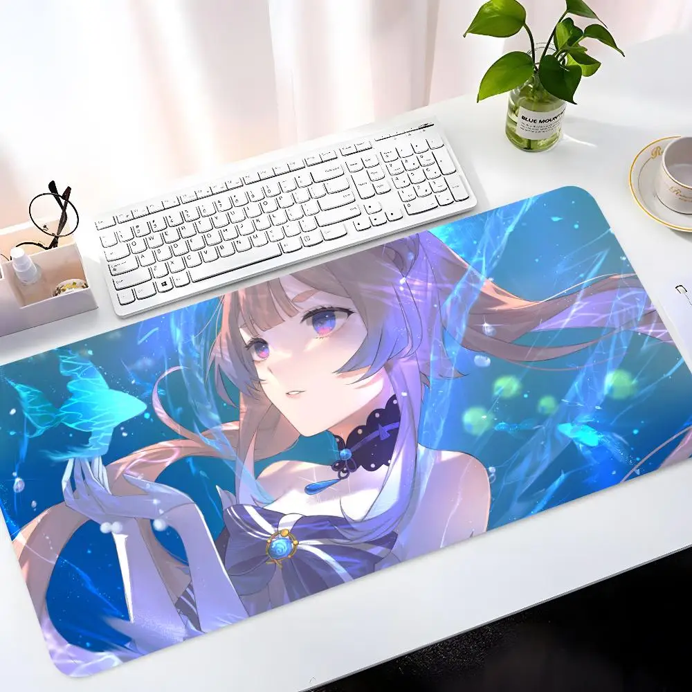 Genshin Impact games Mouse Pad Large Size Game Mouse Pad 1000x500mm 600x300mm Mousepad Non-Skid Lock Edge Keyboard Desk Mat Comp