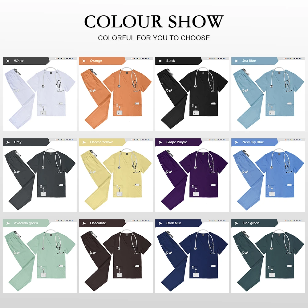 看護クリニック制服 V ネックスクラブセット卸売ラボ美容サロン作業服ペットドクターナース病院アクセサリー歯科スクラブ
