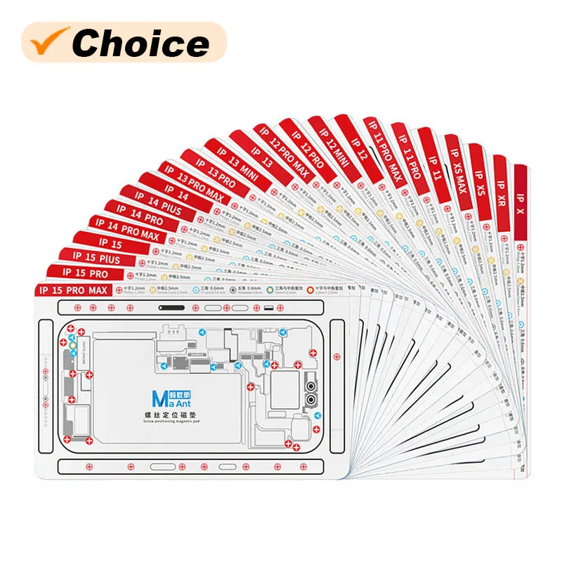 

Магнитная накладка MaAnt для установки винтов для IP X 11, 12, 13, 14, 15 Pro Max, двухсторонний адсорбционный мягкий намагниченный коврик для хранения позиционирования