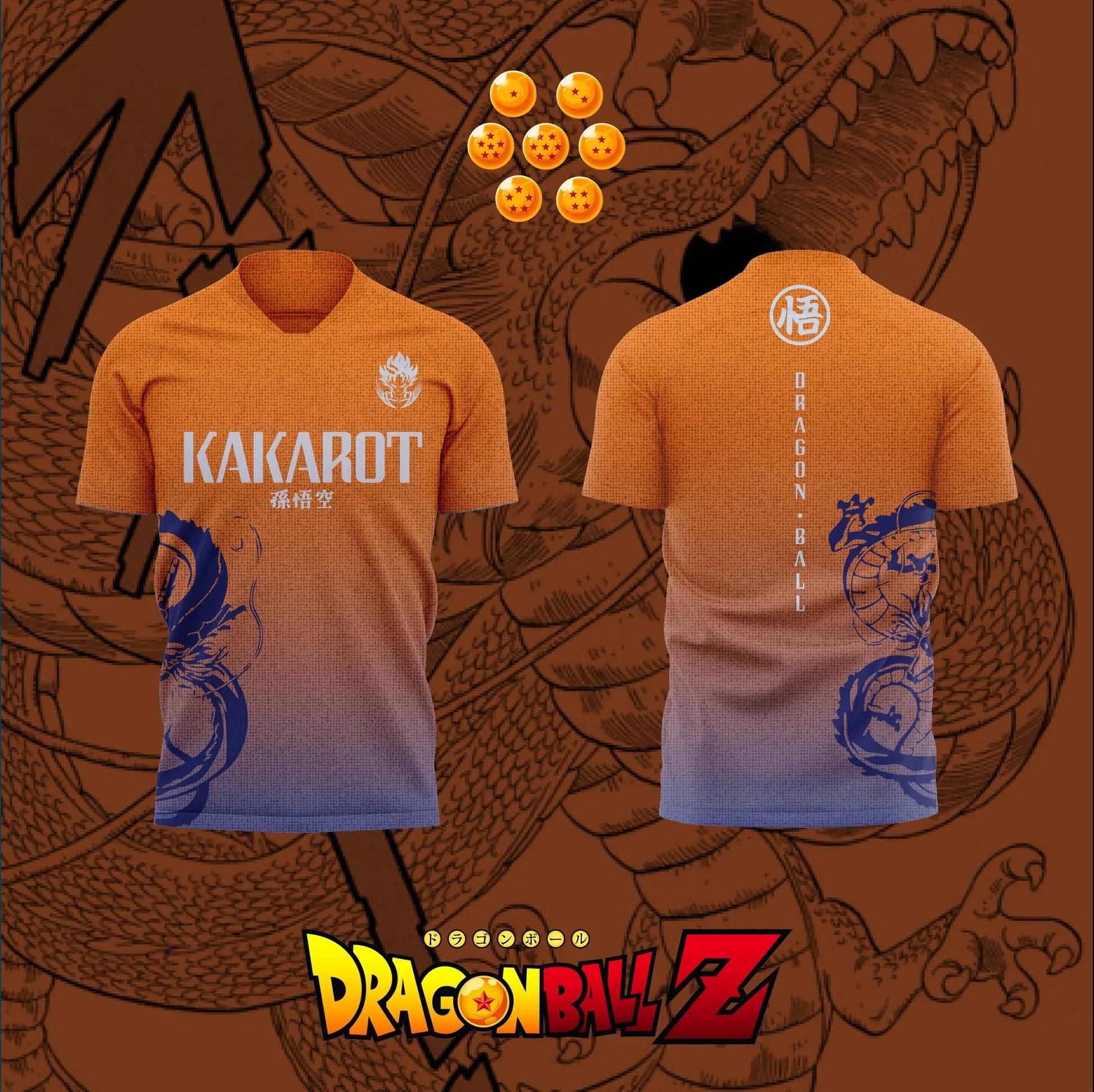 

2026 Bandai Dragon Ball Z Anime GOKU 3D Print Football Jersey for Men's Tshirt Summer Sports Casual Loose Tees Kids/Adult Y2k