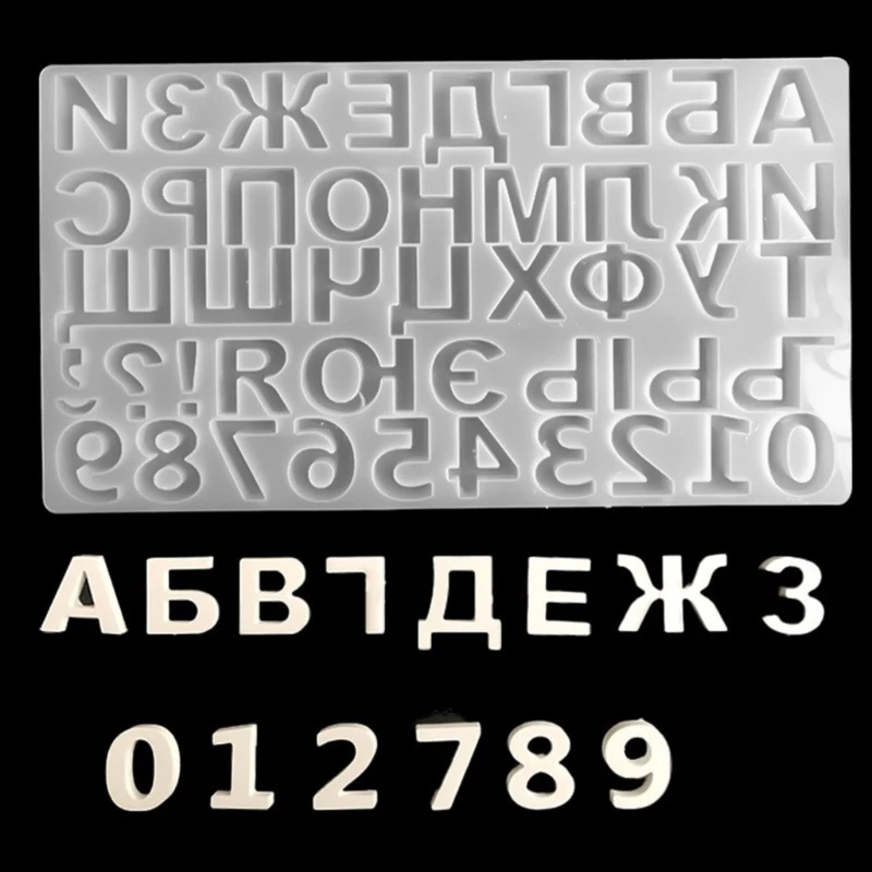 Easy to Use Resin Mold Easy to Clean Silicone Jewelry Mold Russian Alphabets Number Shaped Mould for DIY Enthusiasts Dropship