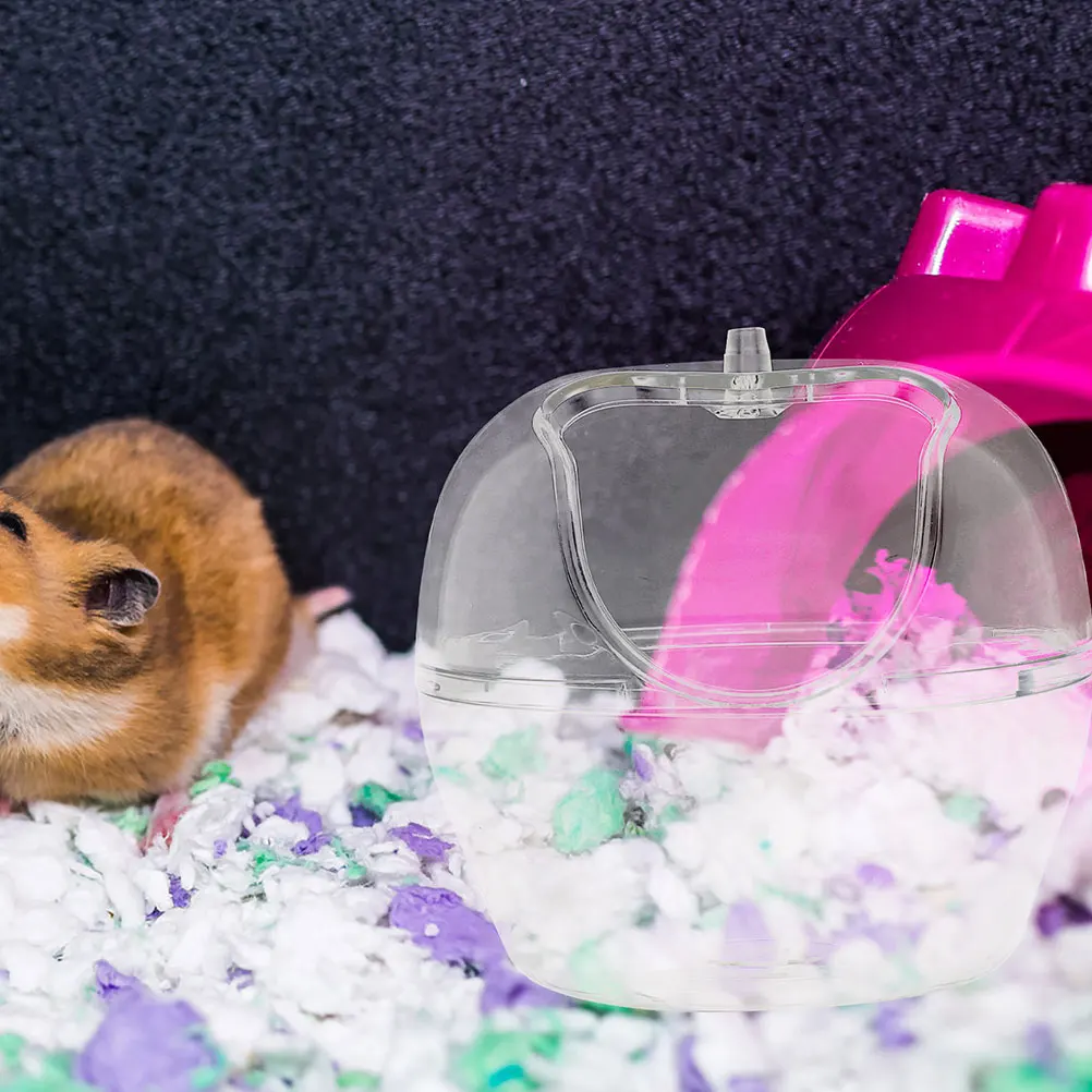 

2pcs Sand Bath Container Clear Hamster Toilet For Small Durable Lightweight Plastic Detachable Design Easy Cleaning Pet Bathroom