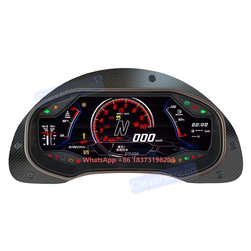 12.3 Inch Car Dashboard Digital Cluster Virtual Cockpit LCD Screen for 2003-2013 Lamborghini Gallardo Speed Meter Dashboard