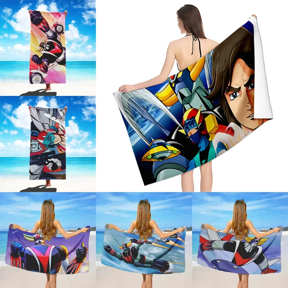 UFO Robot Goldorake Anime Beach Towel Microfiber Sand Free Quick Dry Soft Sandproof Pool Towels Gift for Women Travel