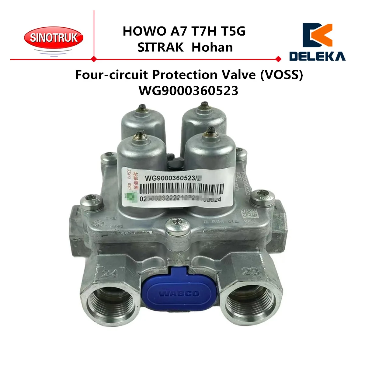 

WG9000360523 Four-circuit Protection Valve (VOSS) Used For CNHTC SINOTRUK HOWO A7 T7H T5G SITRAK Hohan