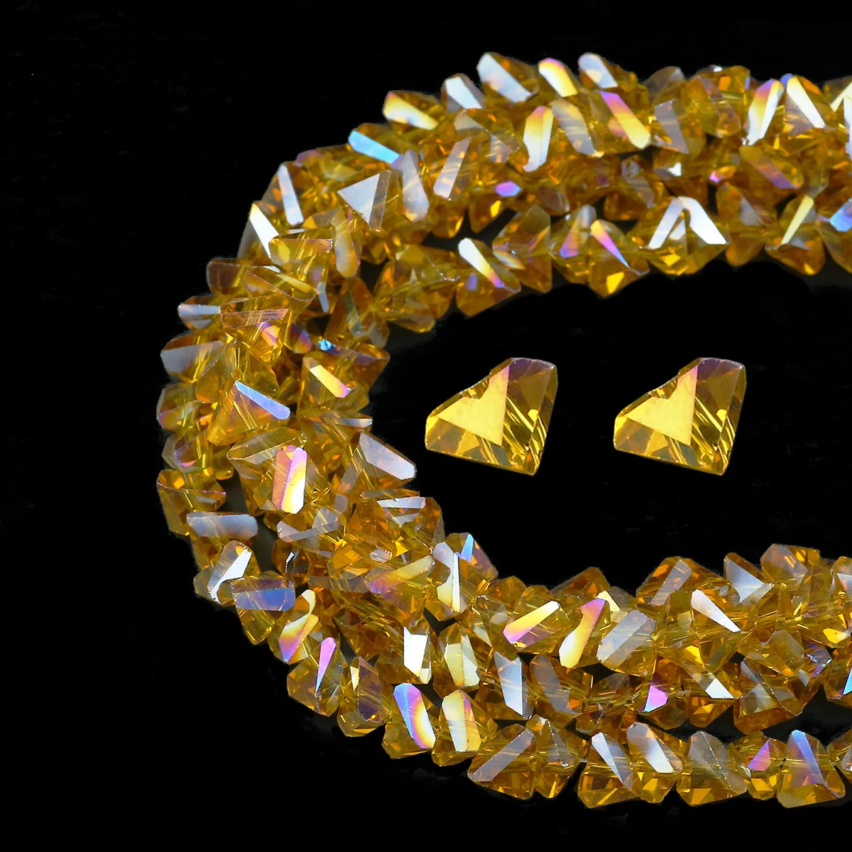 Dreieckige braune österreichische Kristallglas-Abstandshalter-lose Perlen, 1 Strang, 90–130 Stück, 4/6/8 mm, für DIY-Schmuckherstellung, Armbänder, Halsketten