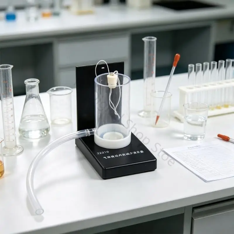 96BA Gas Work and Internal Energy Demonstration Apparatus with Transparent Chamber, Manual Physics Teaching Equipment for Middle