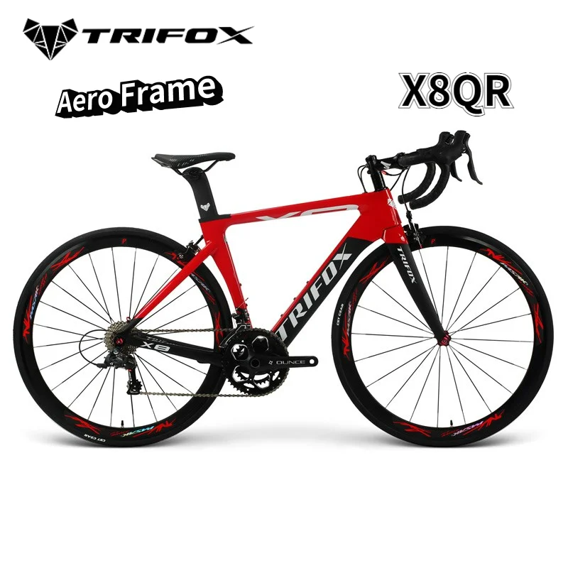 

Road Bike Frame Available Size 48 / 51 / 54 / 56 Cm TRIFOX Full Carbon Fiber Bicycles Derailleur Cables Routing Internal X8QR