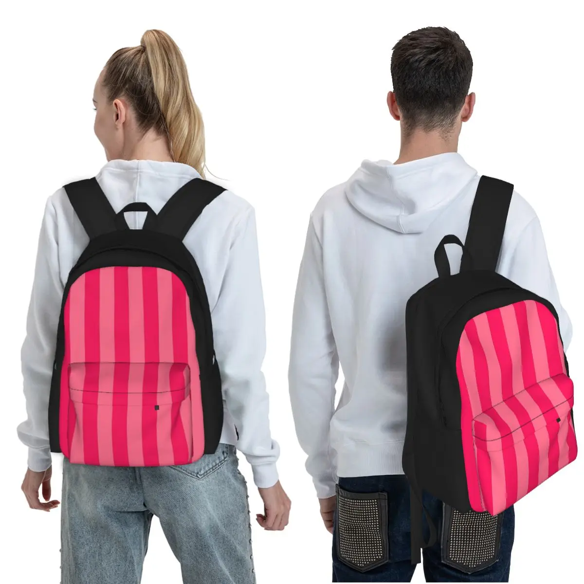 Bold Vivid Vetical Stripped Pattern Student Backpack School Bag Hiking Travel Daypack for MenWomen Fashion Bookbag Shoulder Bags