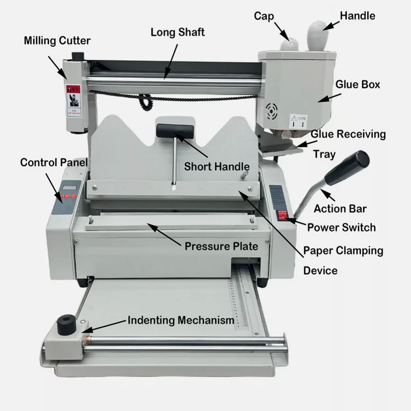 آلة تجليد الغراء دليل تذوب الغراء كتاب الموثق مع وظيفة المسافة البادئة سطح المكتب وحدة التجليد الحراري 110 فولت