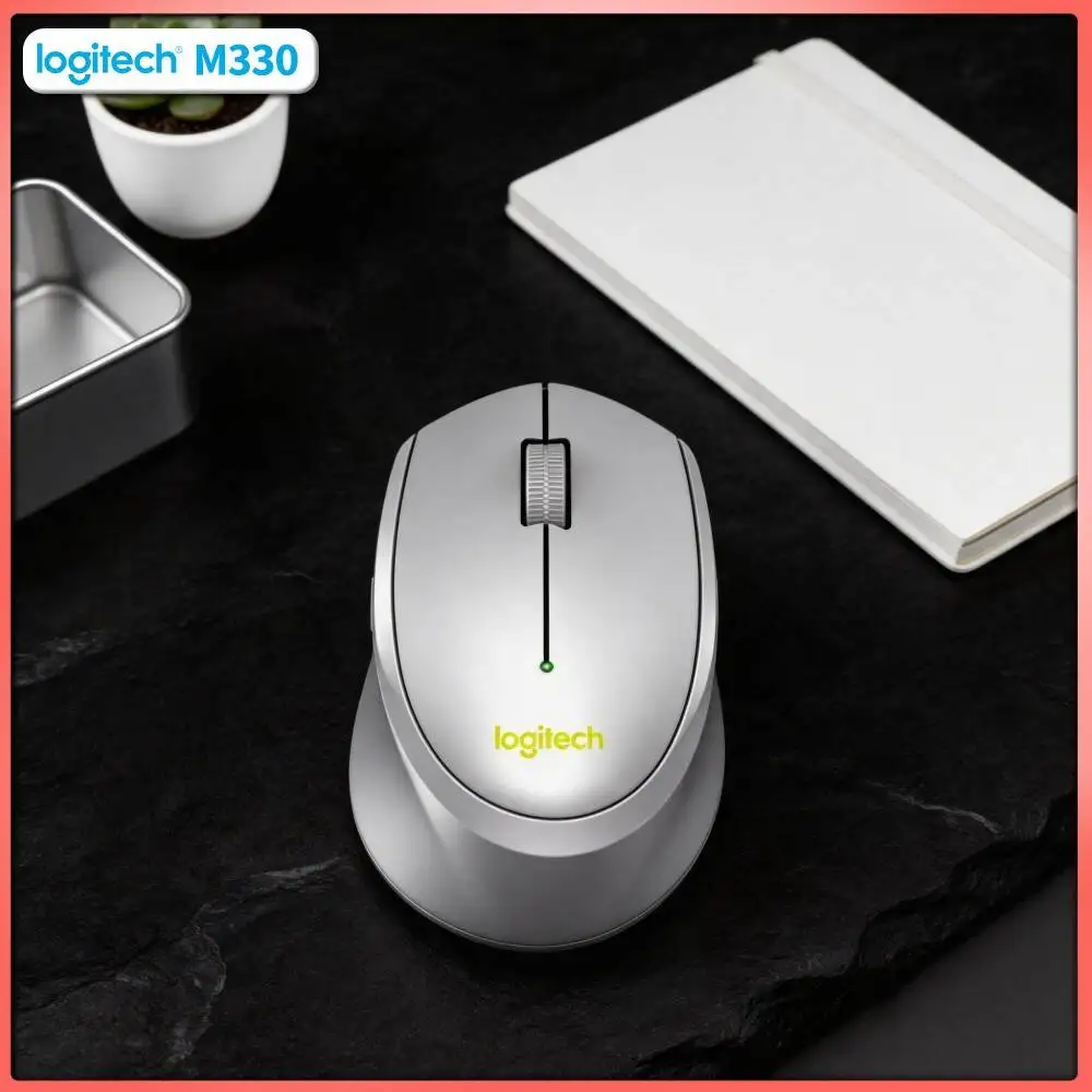 Logitech M330 Silent Wireless Mouse Portable 2.4G USB Nano Receiver Narrow Carry for Home Office Laptop PC Mac Pad