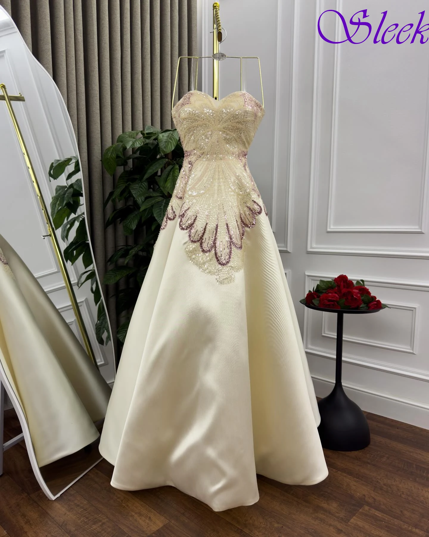 

Customized A-Line Strapless Sleeveless Formal Classic Evening Dress Delicate Bespoke Occasion Gowns Fashion Elegant Party Dress