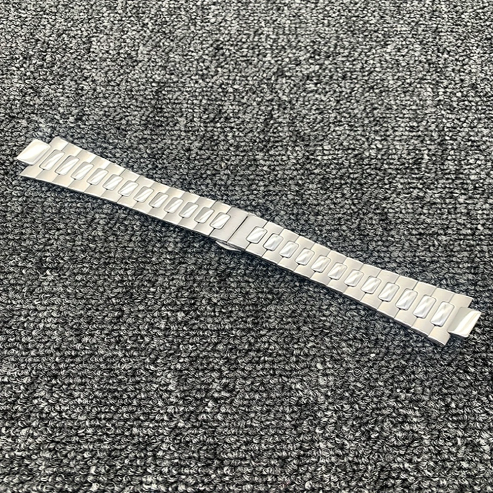 

Double press butterfly buckle convex steel strap Nautilus series 5711 5712 stainless steel solid