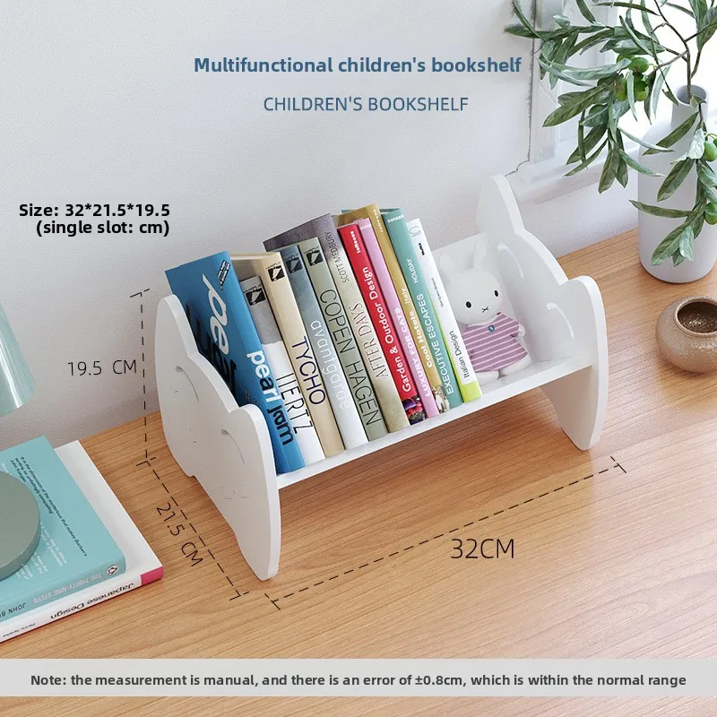 Multifunctional Children's Book Storage Rack Home Finishing Reading Textbooks Movable Bookshelf Desktop Shelf