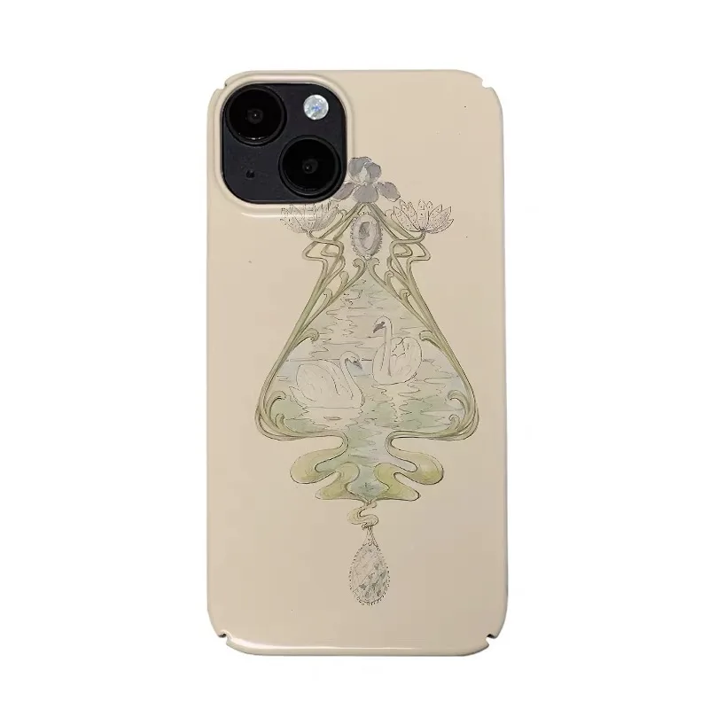 

Ins Yellow Swan Lantern Art Case for IPHONE 17 16 ProMax 15 14 Plus 13 12 MINI 11 PRO 16Plus XR XS MAX SE Acrylic Phone Cover