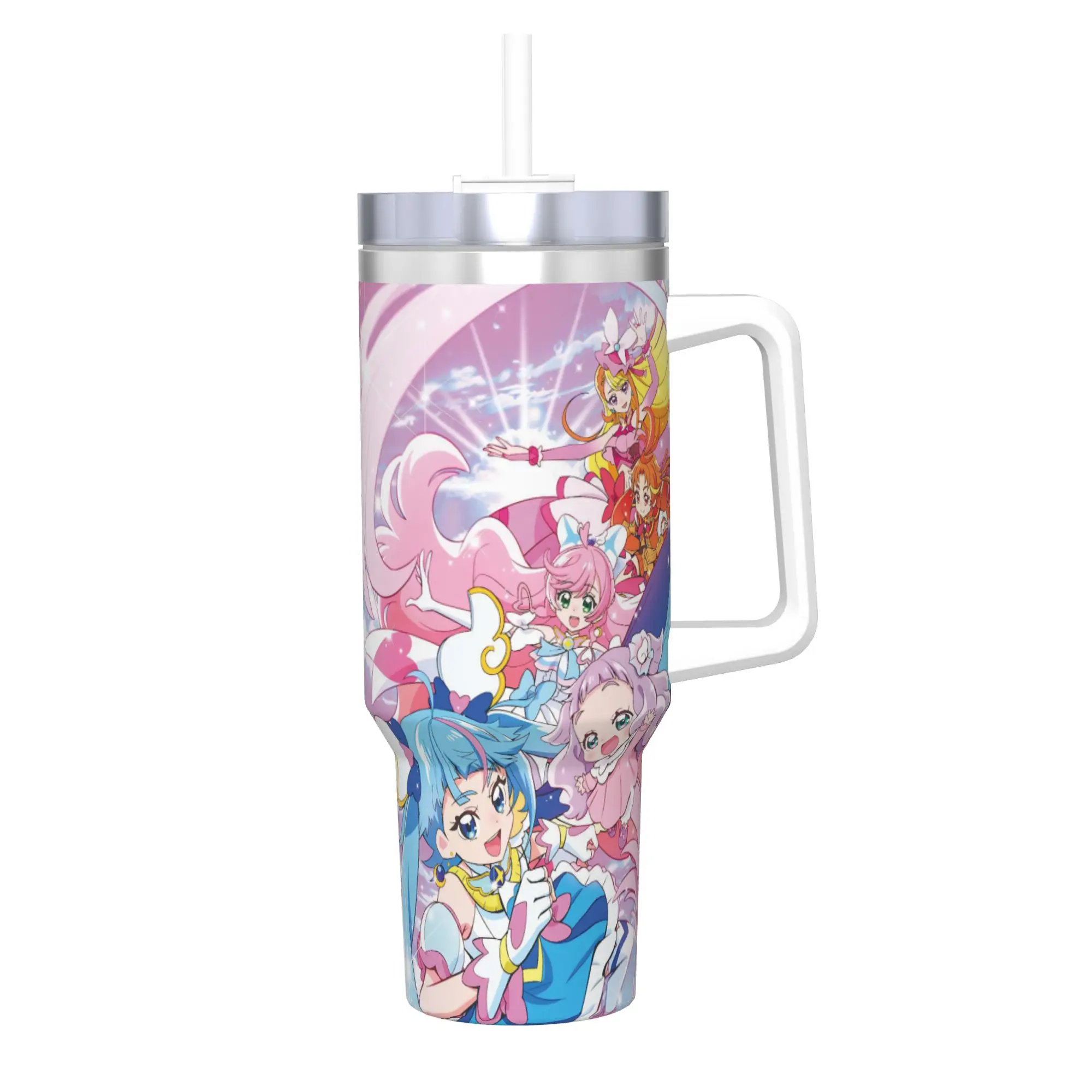 Soaring Sky Pretty Cure Tumbler 40oz Stainless Steel Double Wall Vacuum Insulated  Mug Cups With Straw