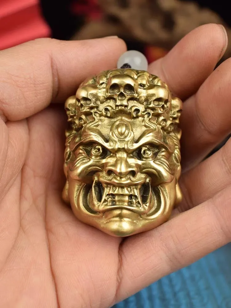 

Solid Bronze Copper Statue Hand Carved Mahakala Buddhism Statues 80277
