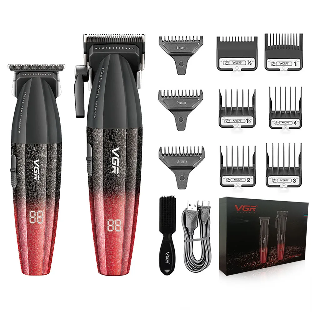 

VGR Hair Trimmer Professional Hair Clipper Barber 9000 RPM Hair Cutting Machine Metal Clipper Rechargeable Trimmer for Men V-640