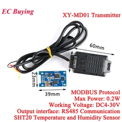 SHT20 RS485 Temperature and Humidity Transmitter Sensor Module Digital High Precision Industrial Modbus Rtu Protocol Monitoring
