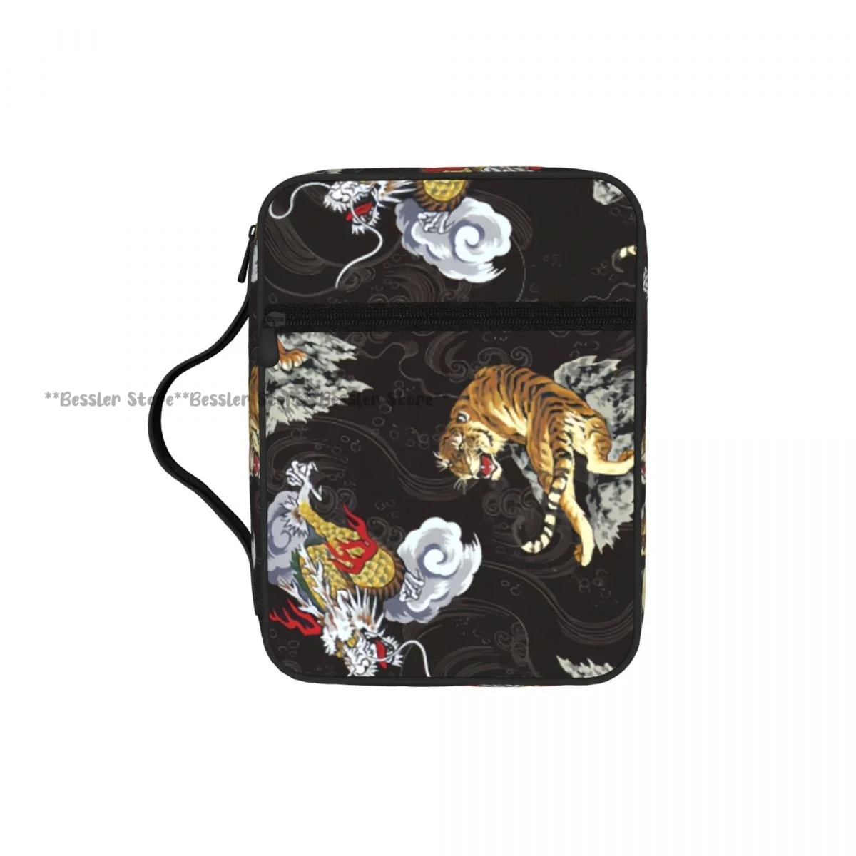 

Prayer Book Storage Handbag Protective Bible Cover Tiger And Dragon Church Prayer Bag Zipper Book Case