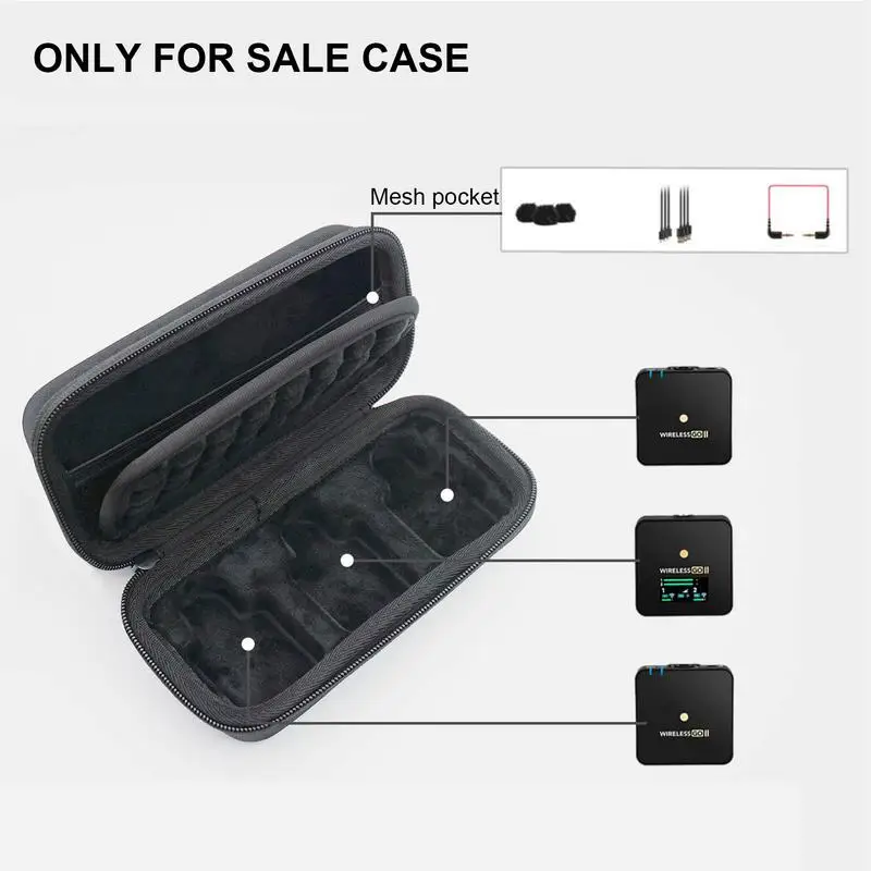 Hard EVA Travel Carrying Case For RODE Wireless GO II/GO 2 Dual Channel Compact Digital Wireless Microphone System