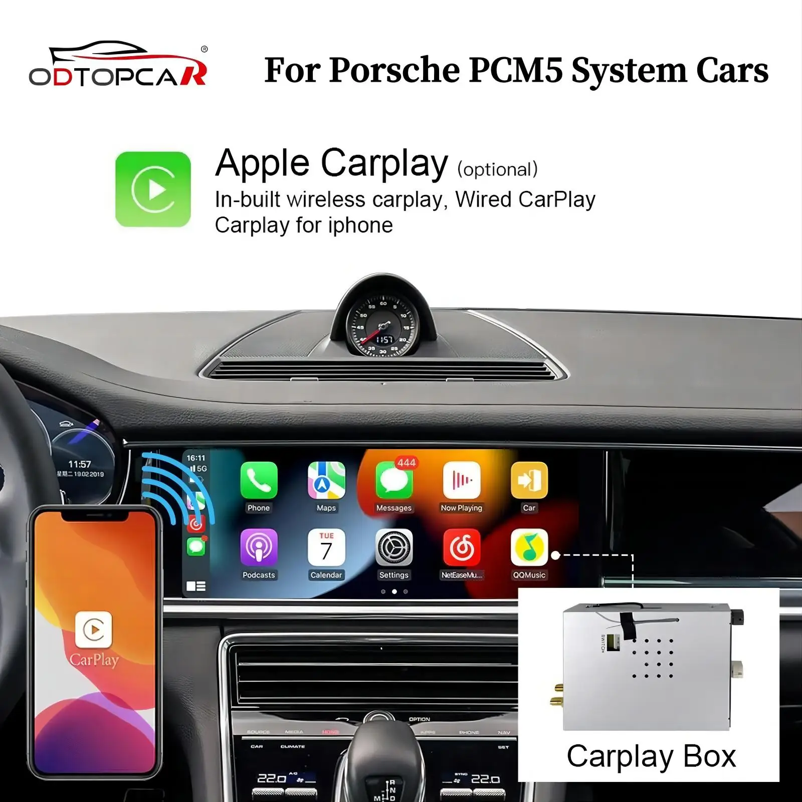 Android Auto Wireless Adapter für Porsche Panamera mit Android 13 System Bildschirm Upgrade Spiegelung Naviagtion GPS 4G Wifi Stereo