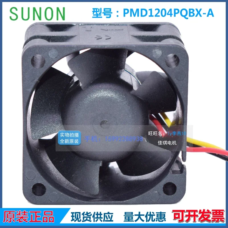 Ventilador de refrigeração do servidor SUNON-3-Wire, DC 12V, 6.8W, 40x40x28mm, PMD1204PQBX-A